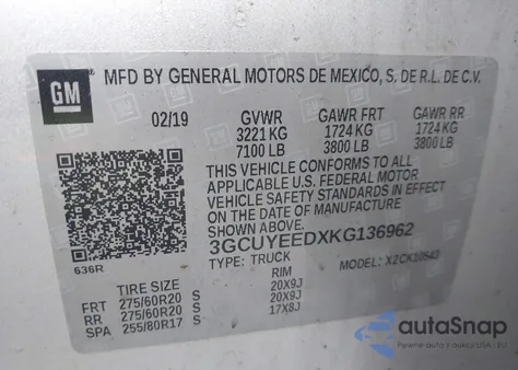 2019 Chevrolet Silverado 1500 Rst from USA, damaged, VIN 3GCUYEEDXKG136962